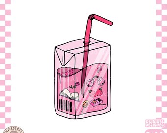 Smutty Reader juice box PNG, smutty Bookish Extra Spicy Books Reader, Cute Trendy Aesthetic Popular png for Stickers, Bookmarks, Commercial