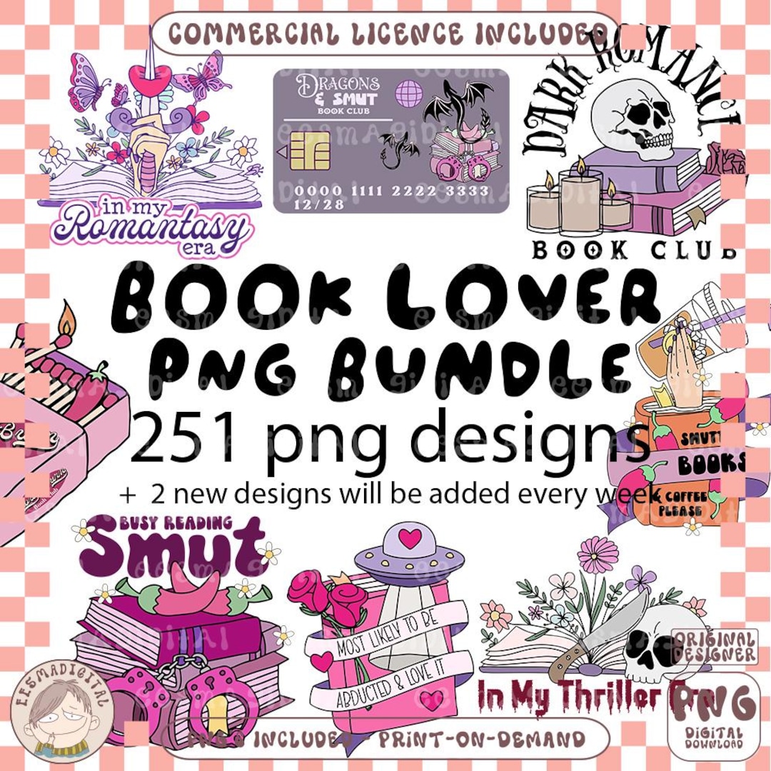 Bookish Lover PNG BUNDLE , Book With Flowers Clipart, Books Clipart ...