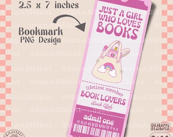 Juste une fille qui aime les livres marque-page, fichier PNG livresque, mignon artsy créatif livres livre marque-page conception, usage commercial
