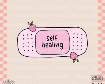 Self healing PNG, Mental Health Matters, Trendy Band-aid Clipart, Cute For stickers, tees, Mugs, Tote bags and more, Commercial use