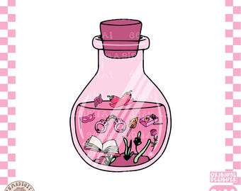 Smutty Reader Potion PNG, smutty Bookish Extra Spicy Books Reader, Cute Trendy Aesthetic Popular png for Stickers, Bookmarks, Commercial