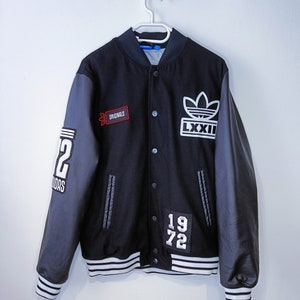ジャケット・アウター 80s adidas trefoil varsity jacket y2k Vintage Adidas Originals Sample Varsity Bomber Jacket Size M