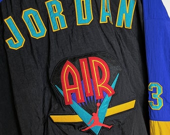 Vintage 90s Nike Air Jordan Windbreaker Jacket – Colorblock Black