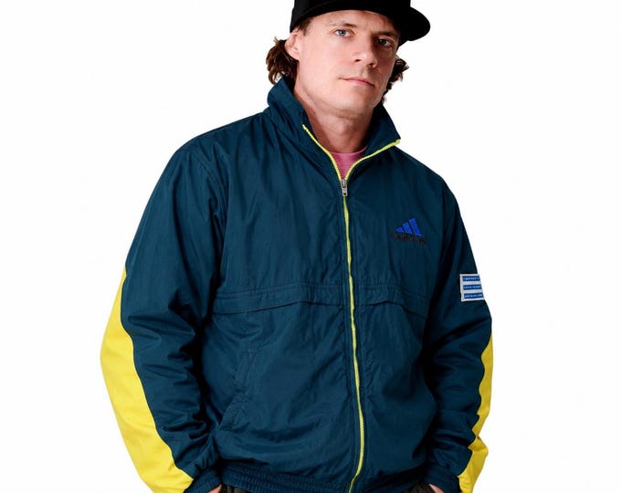 Vintage Adidas Light Windbreaker Jacket Zip Up Sweatshirt Track Jacket Size L/XL Retro Style 90s y2k Oldschool Streetwear