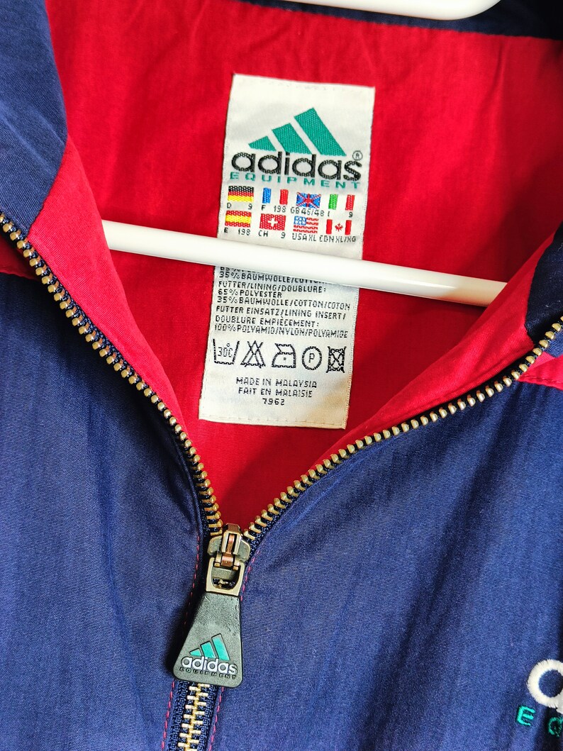 Vintage Adidas Equipment EQT Light Windbreaker Jacket Zip Up Sweatshirt Size XL Retro Style 90s y2k Oldschool Streetwear image 9