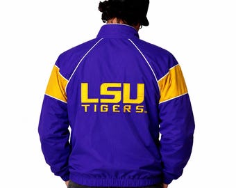 Vintage LSU Tigers Windbreaker Track Jacket Size M Retro Style 90s y2k Oldschool Fashion