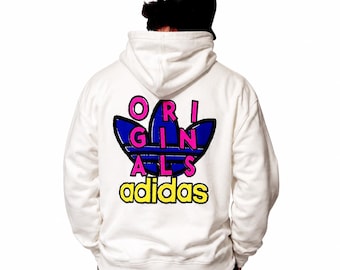 New Adidas Trefoil Hoodie Sweatshirt Sweater Pullover Size L/XL Retro Style 90s y2k Oldschool Fashion