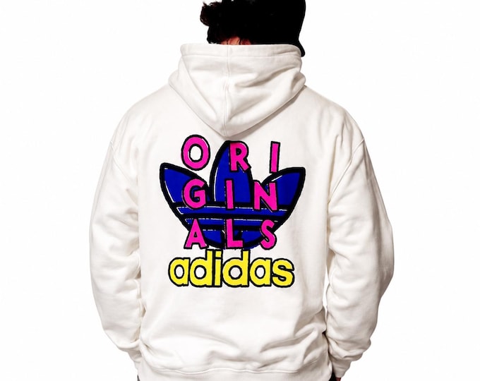 New Adidas Trefoil Hoodie Sweatshirt Sweater Pullover Size L/XL Retro Style 90s y2k Oldschool Fashion