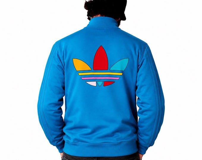 Vintage 90s Adidas x Pharrell Williams Track Jacket Big Trefoil Logo Back Full Zip Streetwear Y2K Blue / Size S