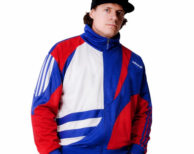 Vintage Adidas Zip Up Sweatshirt Track Jacket Size L Retro Style 90s y2k Oldschool Streetwear