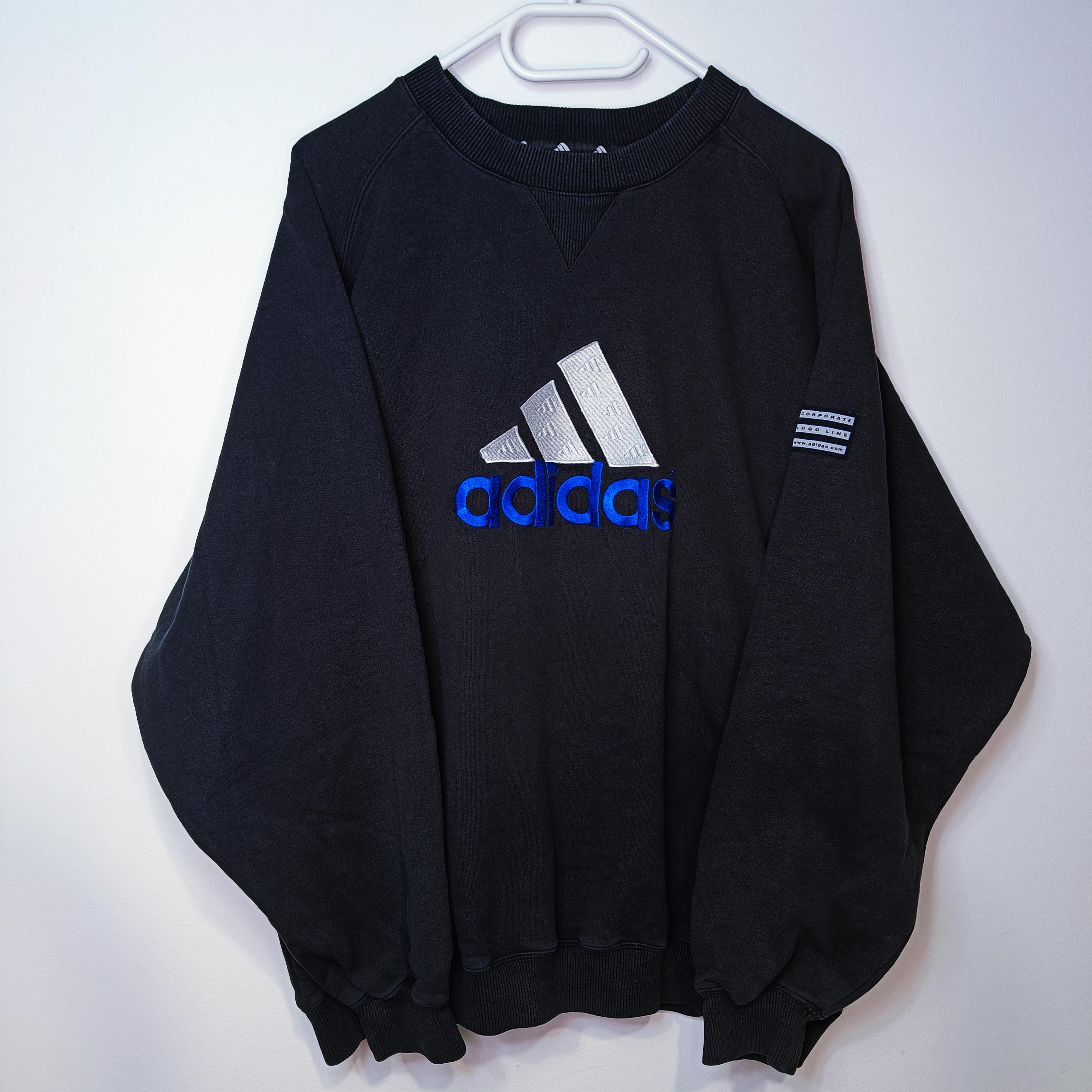 Adidas Hoodie Grey Adidas Trefoil Repeat Vintage Adidas Crewneck