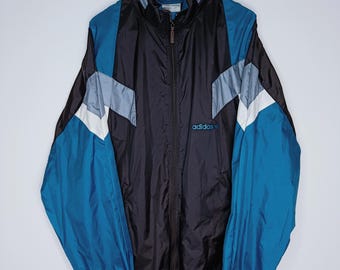 Vintage 90's Adidas Plush Track Jacket Full Zip Retro Style