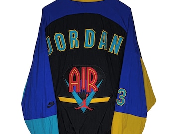 Vintage 90s Nike Air Jordan Windbreaker Jacket – Colorblock Black