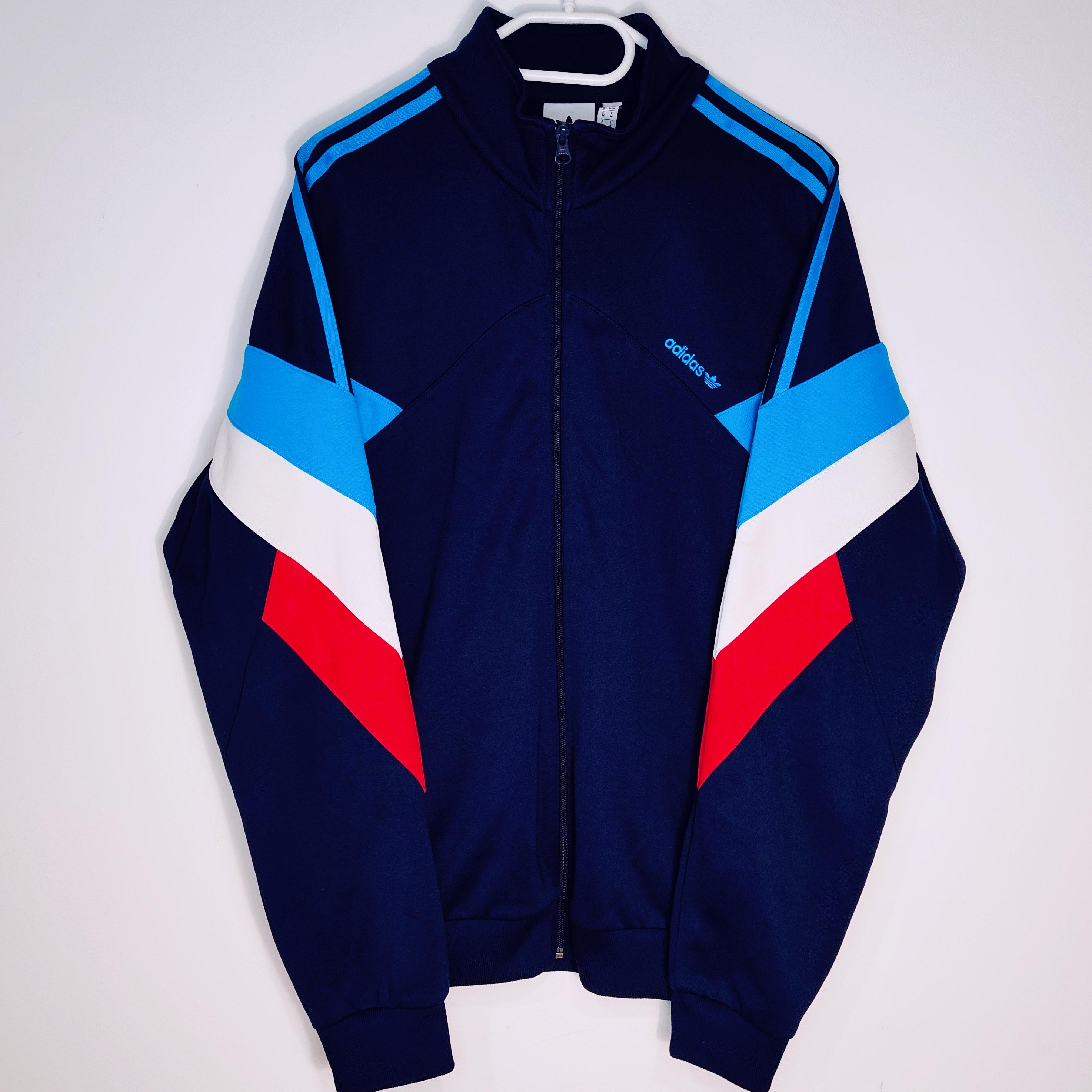 90s 00s Y2K Adidas Jacket –Bold Colors Y2k Vintage Adidas Jacket Mens Adult Med Blue & White