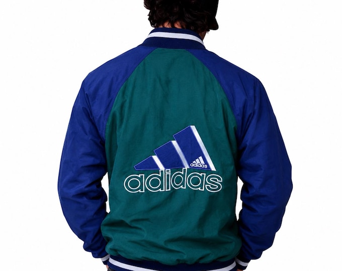 Vintage Adidas Light Windbreaker Jacket Zip Up Sweatshirt Track Jacket Size M Retro Style 90s y2k Oldschool Streetwear