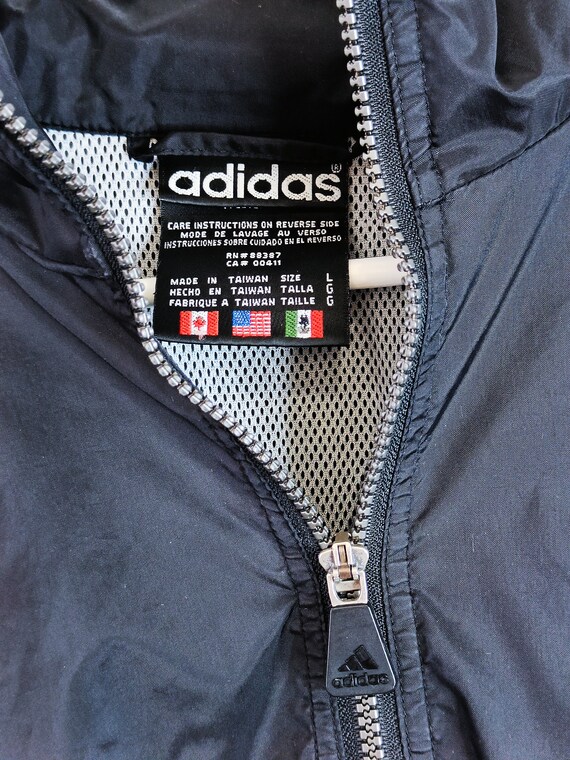 Vintage Adidas Big Logo Windbreaker Navy Red White 90s Y2K Track