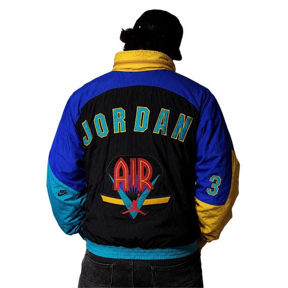 Vintage 90s Nike Air Jordan Windbreaker Jacket – Colorblock Black