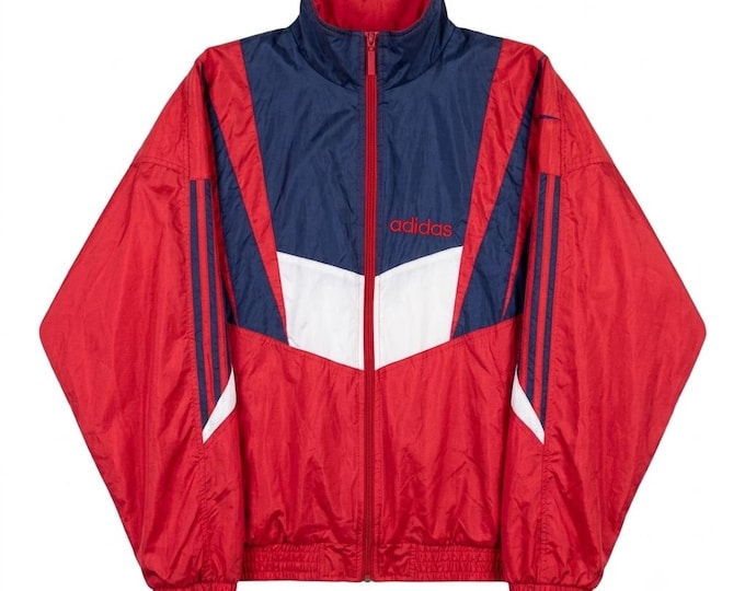 Vintage Adidas Light Windbreaker Jacket Zip Up Sweatshirt Size S/M Retro Style 90s y2k Oldschool Streetwear