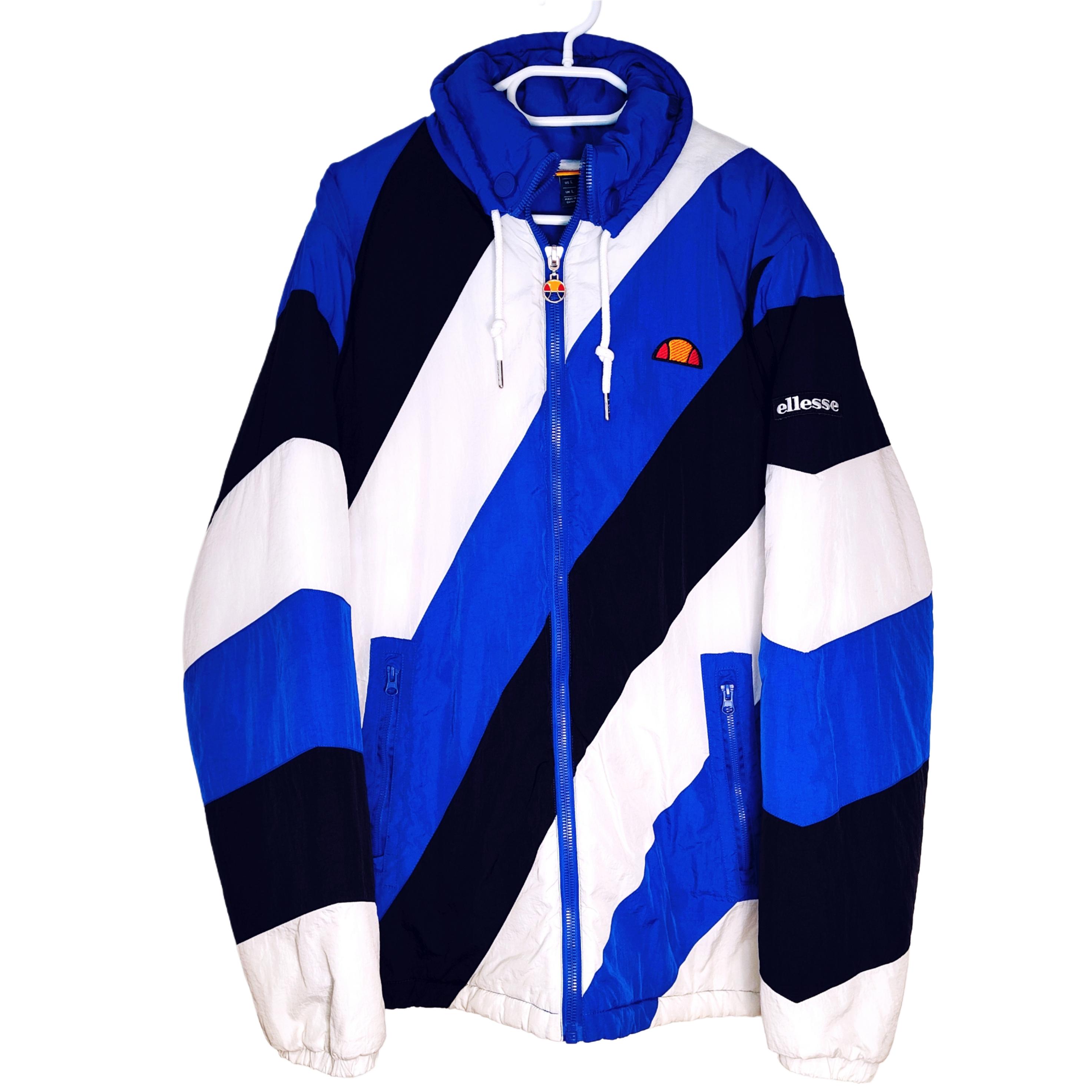 Vintage Ellesse Winter Puffer Jacket Size L Retro Style 90s Y2k