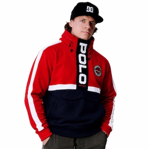 Polo Sport Ralph Lauren Hoodie Jacket Red Navy Yellow Colorblock Sailing 12M Yacht Challenge Pullover Streetwear Mens / Size M/L image 1