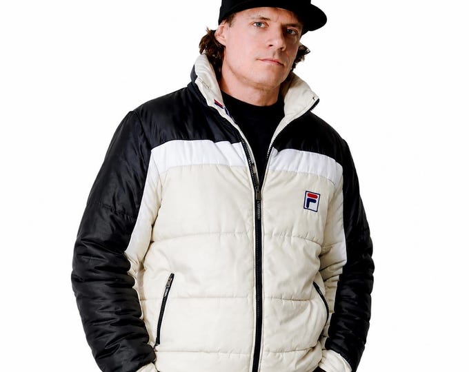 Vintage Fila Winter Down Jacket Reversible Double-Sided Size M/L Retro Style 90s y2k