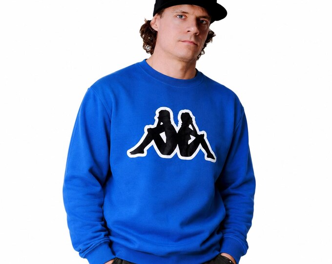 Vintage Kappa Crewneck Sweatshirt Sweater Size M Retro Style 90s y2k Oldschool Streetwear Blue