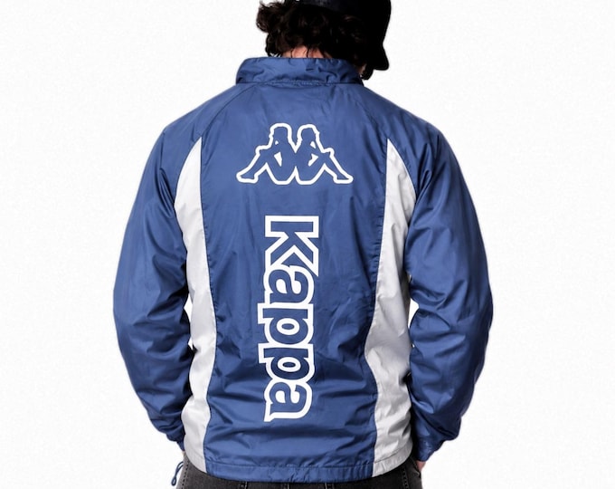 Vintage Kappa Light Windbreaker Jacket Zip Up Sweatshirt Size XL Retro Style 90s y2k Oldschool Streetwear
