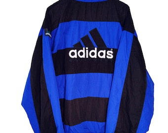 Chaqueta cortavientos vintage Adidas Equipment EQT Light, talla L, estilo retro de los 90, estilo urbano clásico, color azul.