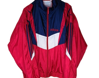 Chaqueta cortavientos ligera vintage Adidas, talla M, estilo retro de los 90, estilo urbano clásico.