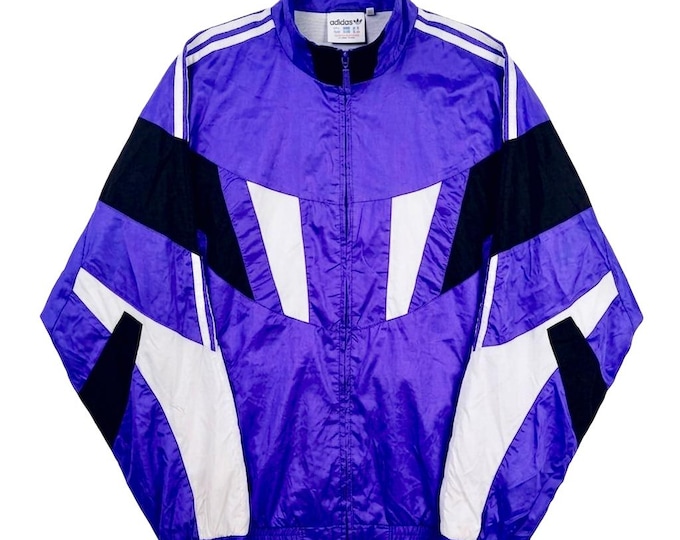 Vintage Adidas Light Windbreaker Track Jacket Size M Retro Style 90s y2k Oldschool Streetwear Purple