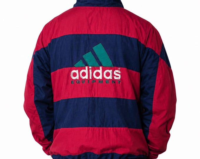 Vintage Adidas Equipment EQT Light Windbreaker Jacket Zip Up Sweatshirt Size XL Retro Style 90s y2k Oldschool Streetwear