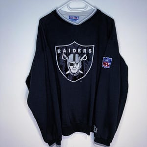 Vintage Starter Raiders NFL American Football Sweatshirt Sweater Size M/L Retro Style 90s y2k Oldschool Streetwear Rare Black