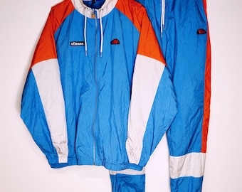Vintage Ellesse Tracksuit Set Windbreaker Track Jacket Pants Sweatpants Size M/L Retro Style 90s y2k Oldschool Streetwear
