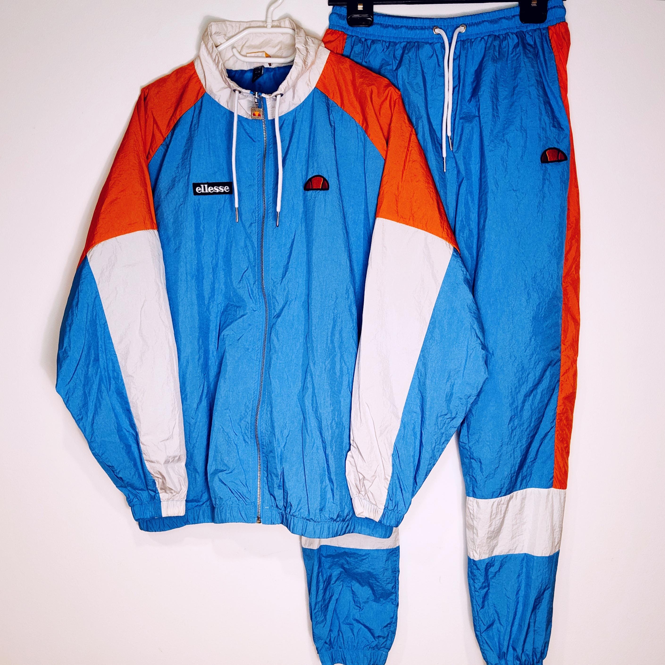 Vintage Ellesse Tracksuit Set Windbreaker Track Jacket Pants