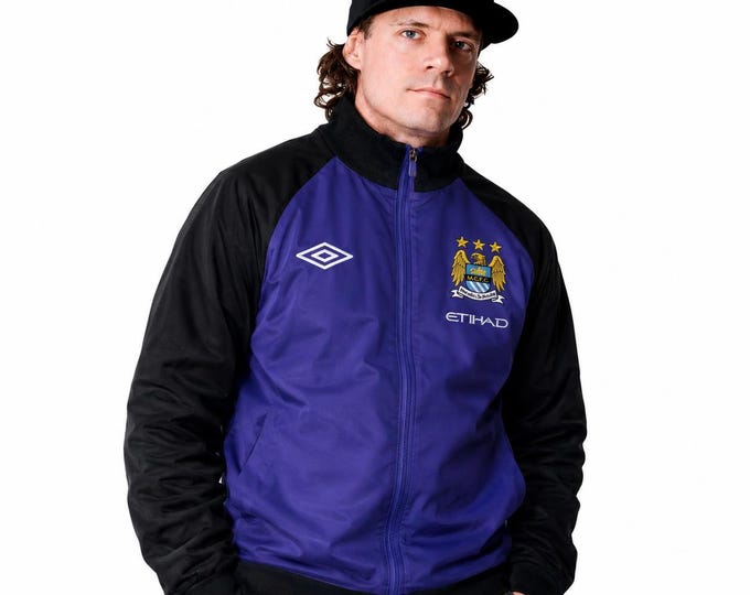 Vintage Umbro Manchester City Light Windbreaker Track Jacket Size M Retro Style 90s y2k Oldschool Streetwear