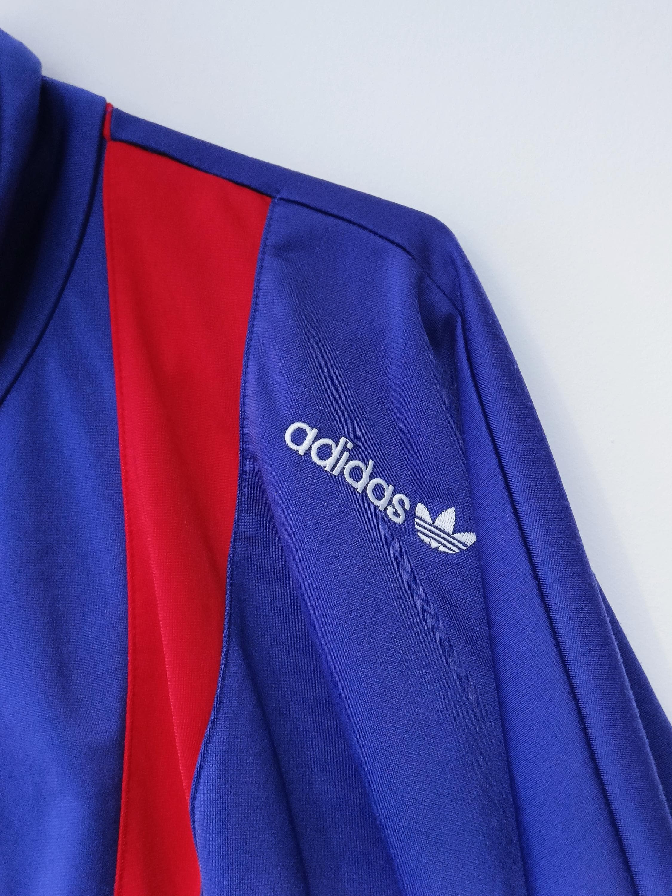 Vintage Adidas Zip up Sweatshirt Track Jacket Size L Retro Style