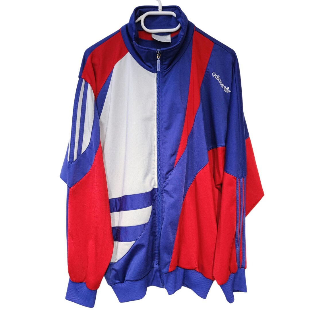 Vintage Adidas Zip up Sweatshirt Track Jacket Size L Retro Style