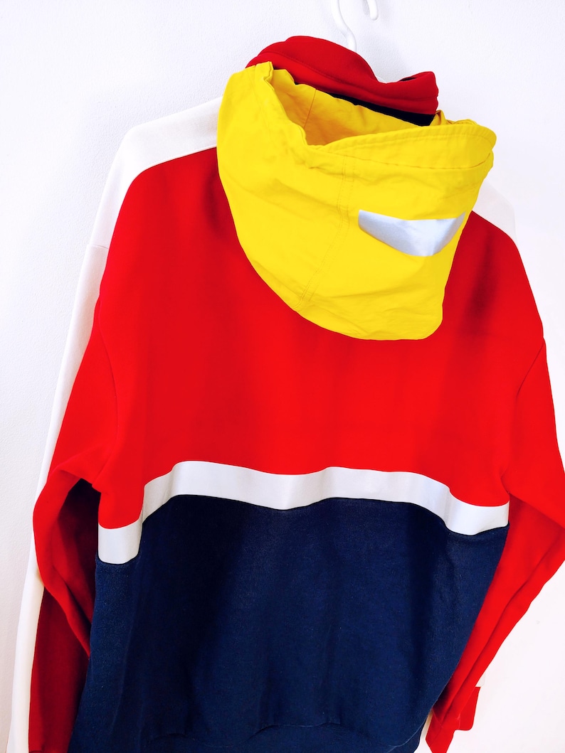 Polo Sport Ralph Lauren Hoodie Jacket Red Navy Yellow Colorblock Sailing 12M Yacht Challenge Pullover Streetwear Mens / Size M/L image 6