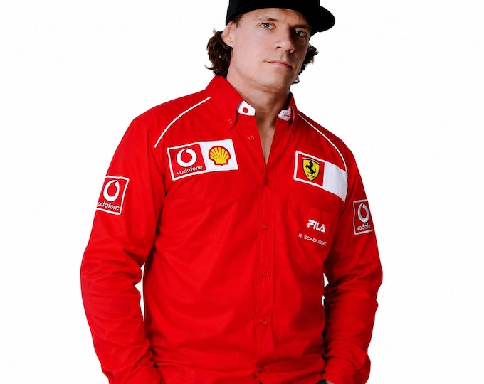 Vintage Fila Shirt Scuderia Ferrari F1 Size L/XL Retro Style 90s y2k Oldschool Shell Bridgestone Vodafone