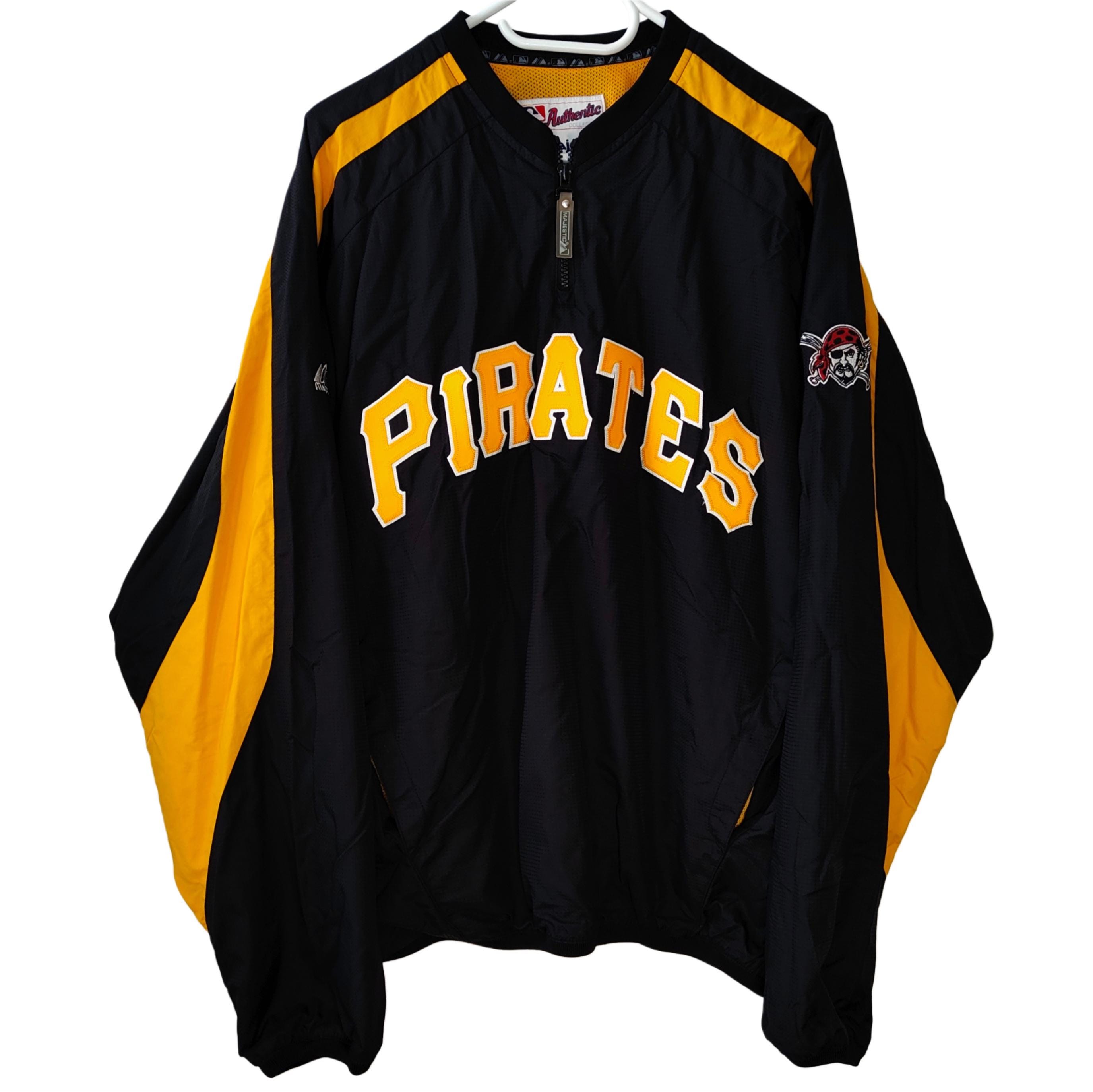 Vintage 90s Pittsburgh Pirates Jacket Majestic MLB Pullover Black