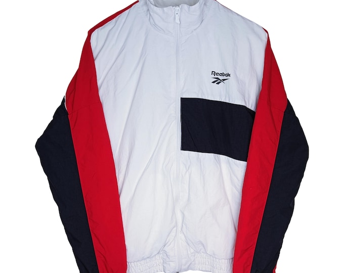 Vintage Reebok Light Windbreaker Jacket Zip Up Sweatshirt Track Jacket Size S Retro Style 90s y2k Oldschool Streetwear