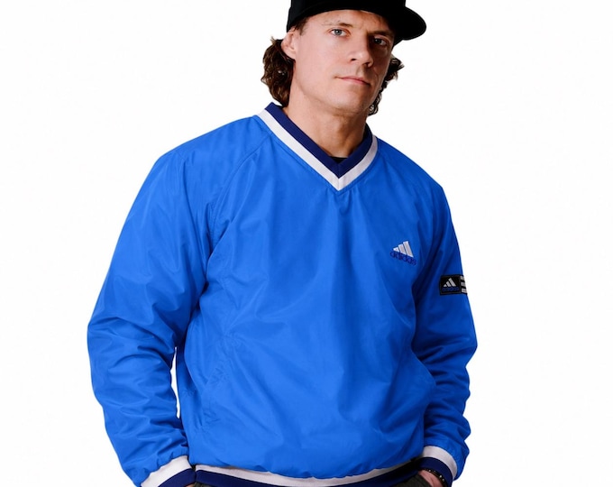 Vintage Adidas Sweatshirt Sweater Track Jacket Windbreaker Size XL Retro Style 90s y2k Oldschool Streetwear