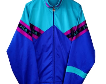 Sudadera con cremallera vintage Fila, chaqueta deportiva, talla M, estilo retro de los años 90 y2k, moda de la vieja escuela