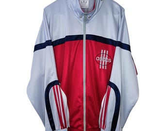 Vintage Adidas Zip Up Sweatshirt Track Jacket Size L/XL Retro Style 90s y2k Oldschool Streetwear
