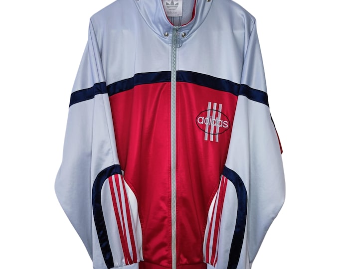 Vintage Adidas Zip Up Sweatshirt Track Jacket Size L/XL Retro Style 90s y2k Oldschool Streetwear