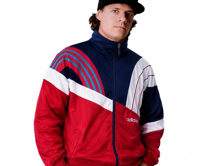 Vintage Adidas Zip Up Sweatshirt Track Jacket Size XL Retro Style 90s y2k Oldschool Streetwear