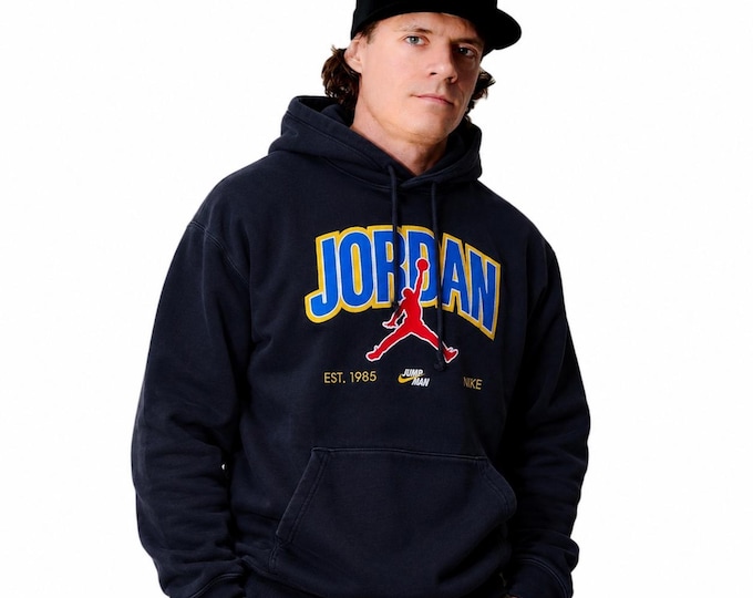 Vintage Nike Jordan Hoodie Sweatshirt Sweater Pullover Size M Retro Style 90s y2k Oldschool Fashion