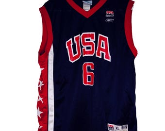 Camiseta vintage Reebok USA McGrady de baloncesto de la NBA, talla XL (M/L), estilo retro de los años 90 y2k, ropa de calle de la vieja escuela