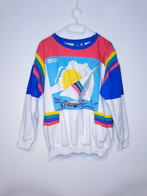 Vintage Adidas Sailing Sweatshirt Size M Retro Style 90s Y2k Vintage Adidas Sailing Sweatshirt Size M Retro Style 90s Y2k