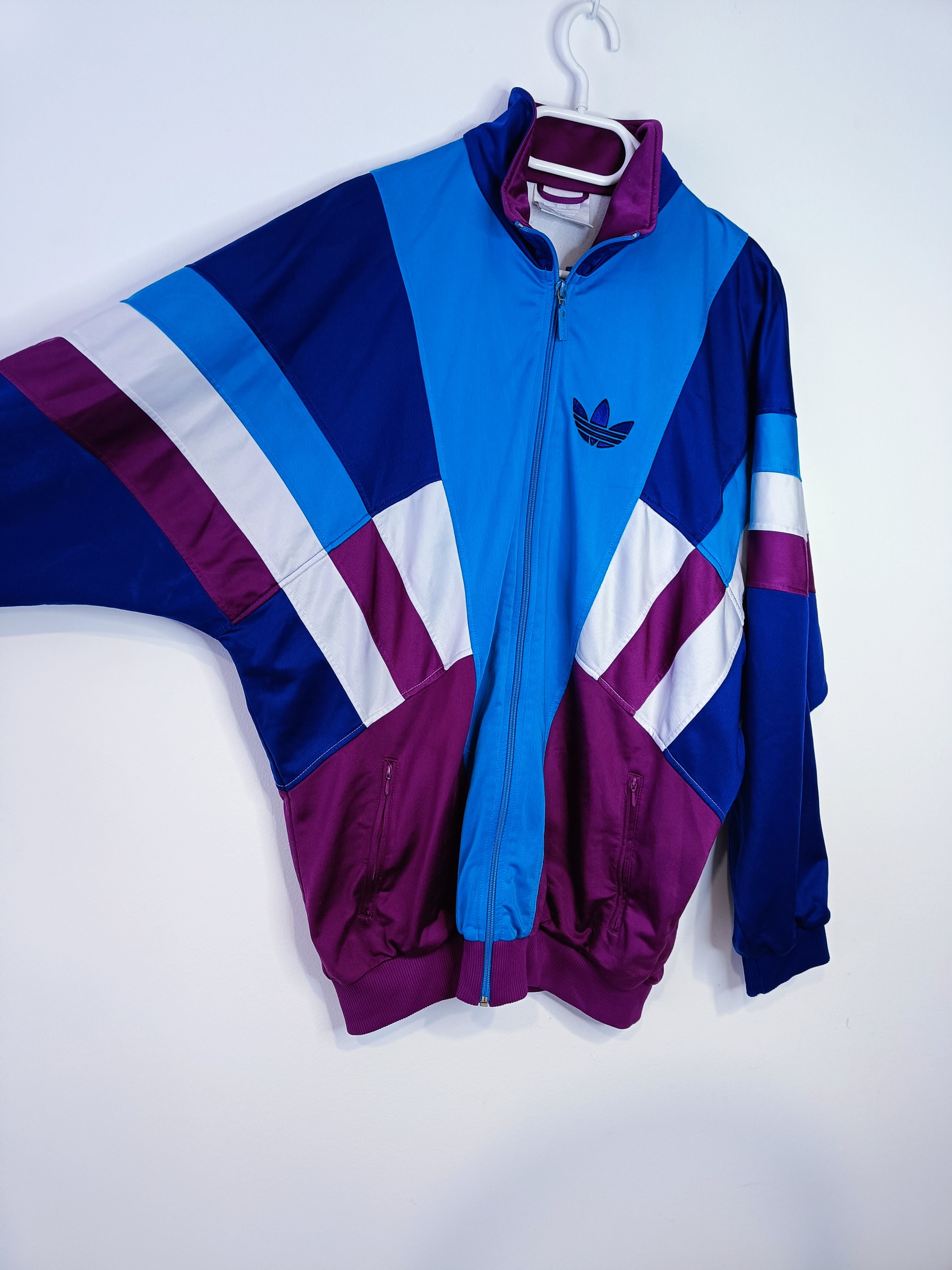 トップス 90s archive adidas zip up hoodie y2k tec VINTAGE Y2K ADIDAS STRIPE ZIP HOODIE GREY PURPLE – SWEATSTASH